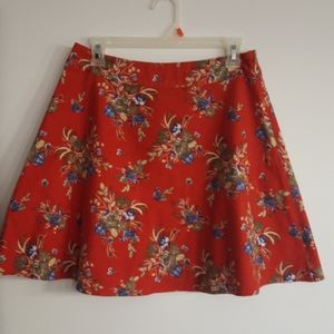 XXI  Red Floral Skirt - M